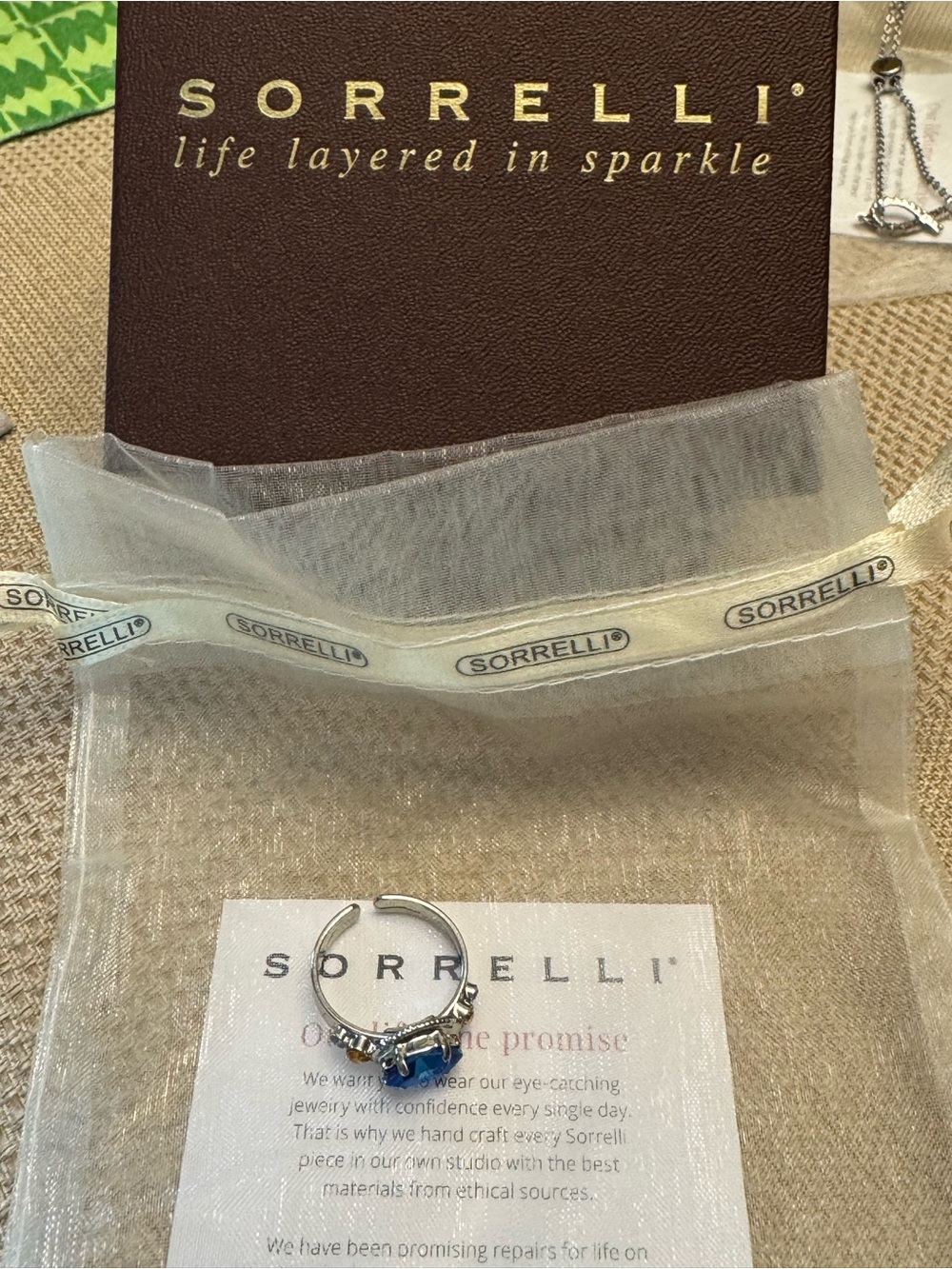 Sorrelli Silver Ring with Blue Accent Stones